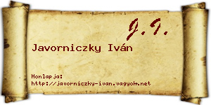 Javorniczky Iván névjegykártya