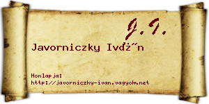 Javorniczky Iván névjegykártya