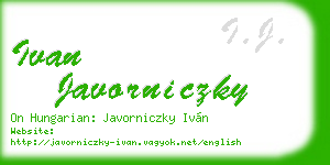 ivan javorniczky business card